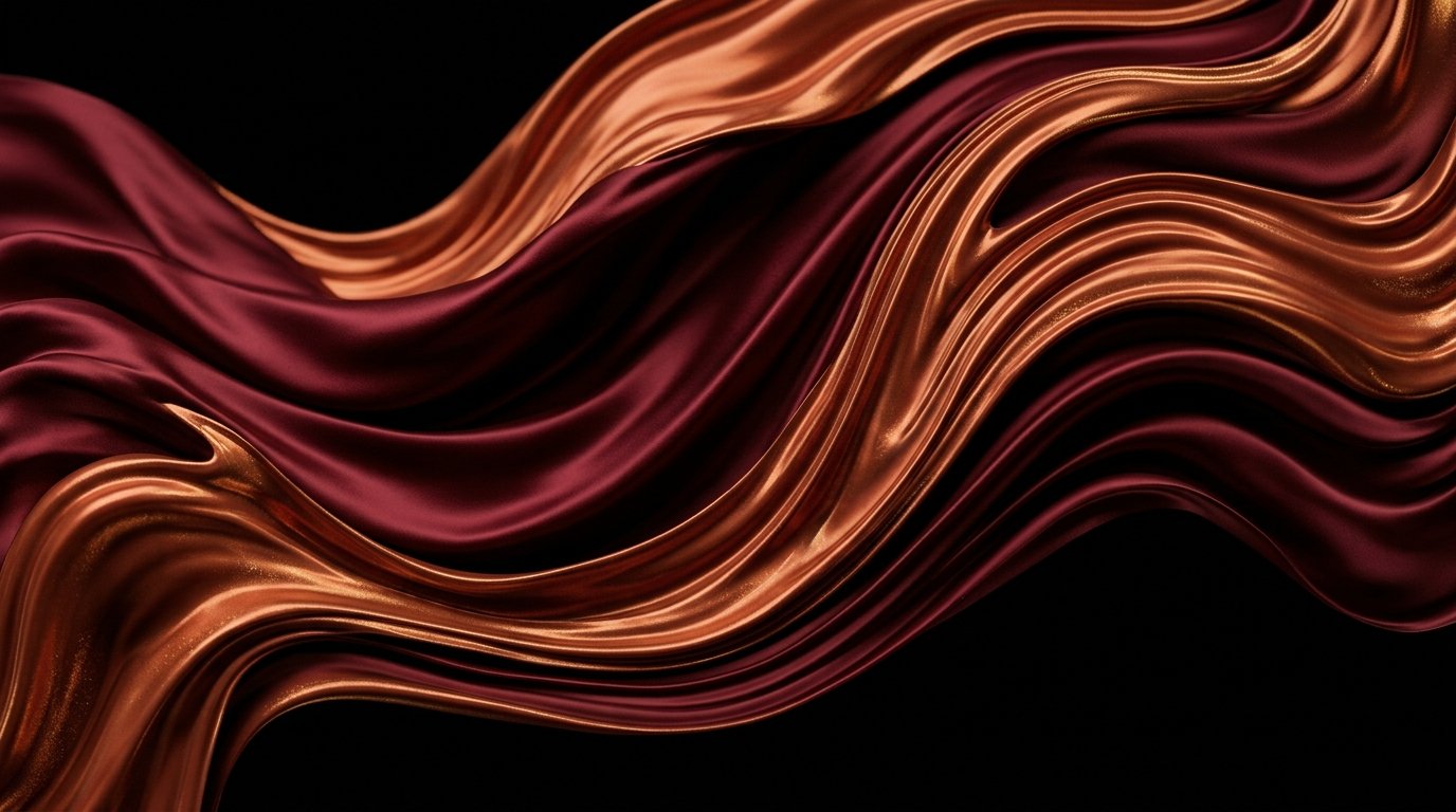 Liquid champagne silk waves